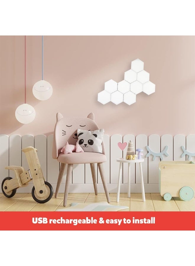 abley's Hexagonal Touch-Sensitive LED Light Panels, Multicolor, Modular Design, Color-Changing, Sensory Wall Decor for Autism Support, Set of 6 - Image 2